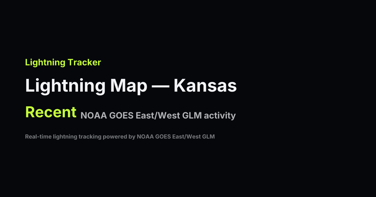Kansas Lightning Strike Map — Last 24 Hours