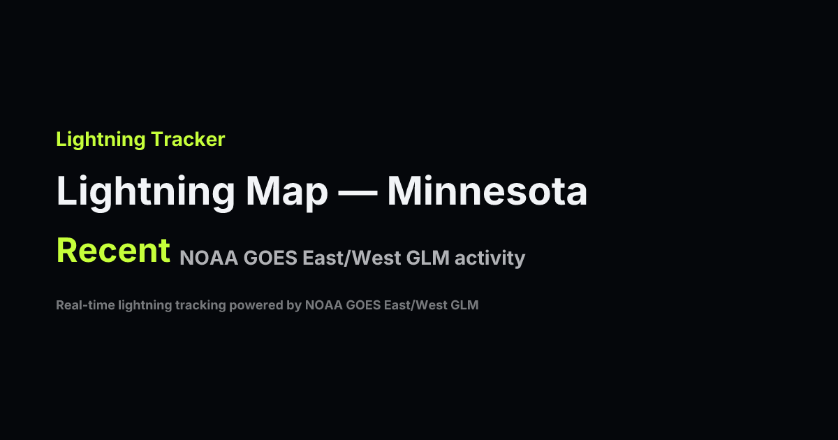 Minnesota Lightning Strike Map — Last 24 Hours