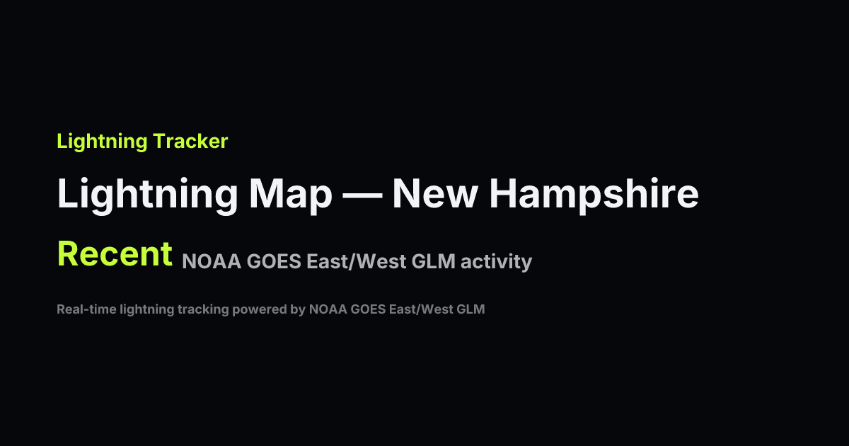 New Hampshire Lightning Strike Map — Last 24 Hours