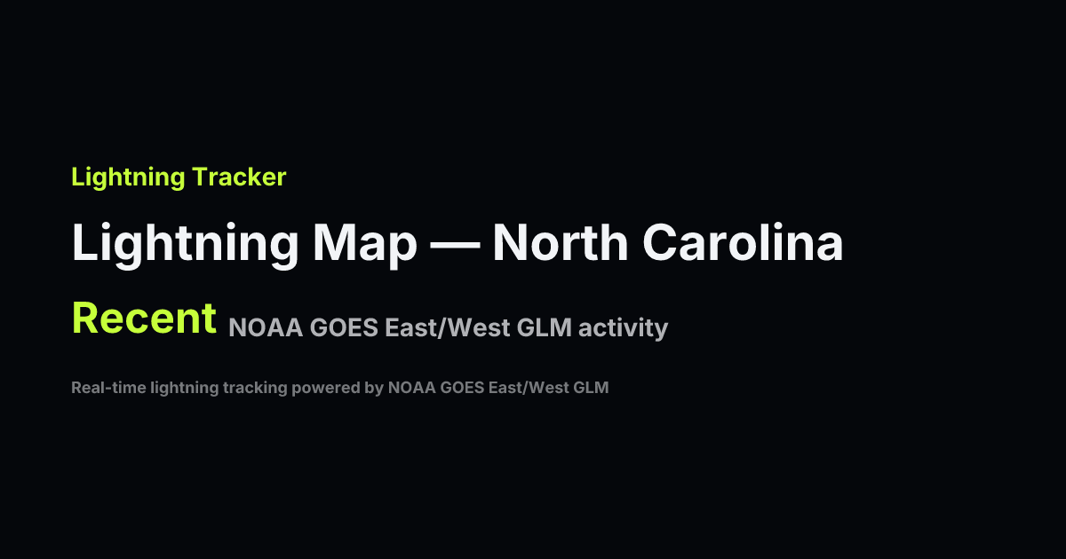 North Carolina Lightning Strike Map — Last 24 Hours