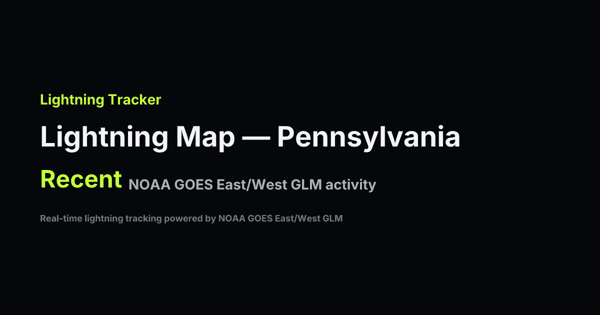 Pennsylvania Lightning Strike Map — Last 24 Hours